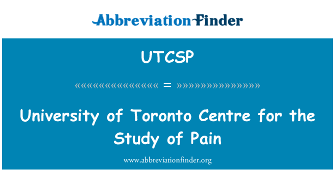 UTCSP: दर्द के अध्ययन के लिए टोरंटो विश्वविद्यालय केन्द्र