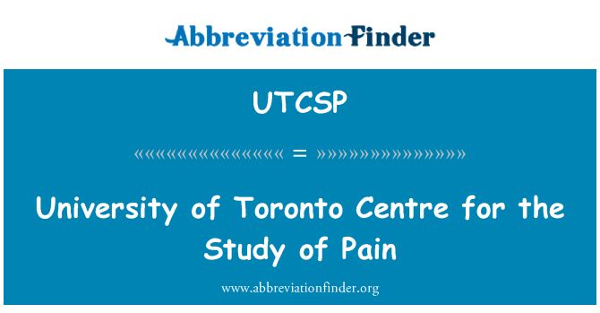 UTCSP: Canolfan Prifysgol Toronto ar gyfer yr astudiaeth o boen