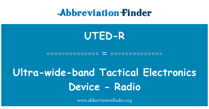 UTED-R: אלקטרוניקה טקטי אולטרא-wide-band ההתקן - רדיו