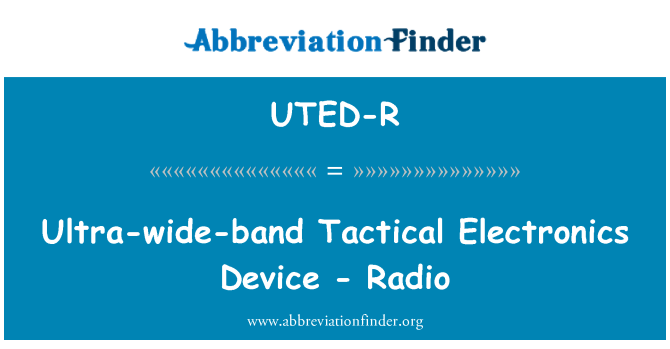 UTED-R: 超寬頻戰術電子設備-無線電