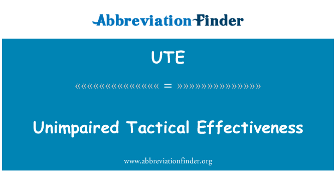 UTE: Nezmenenou taktické efektívnosti