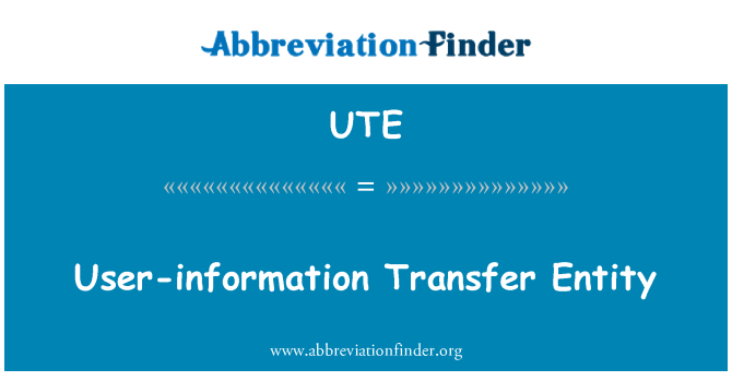 UTE: Informace o uživateli přenos entita