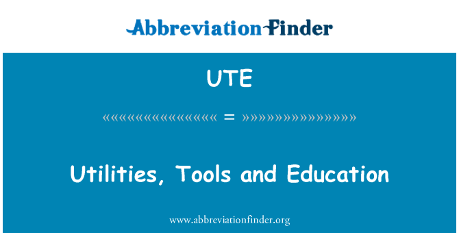 UTE: 實用程式、 工具和教育