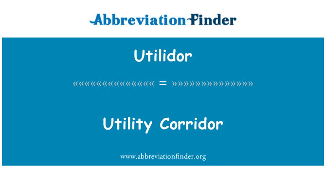 Utilidor: Coridor de utilitate