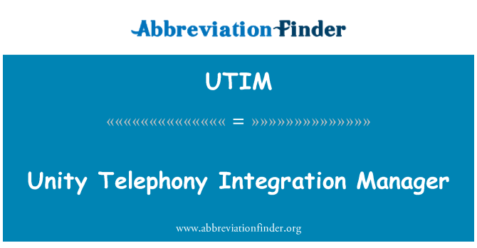 UTIM: Vienotības telefonijas integrācija Manager