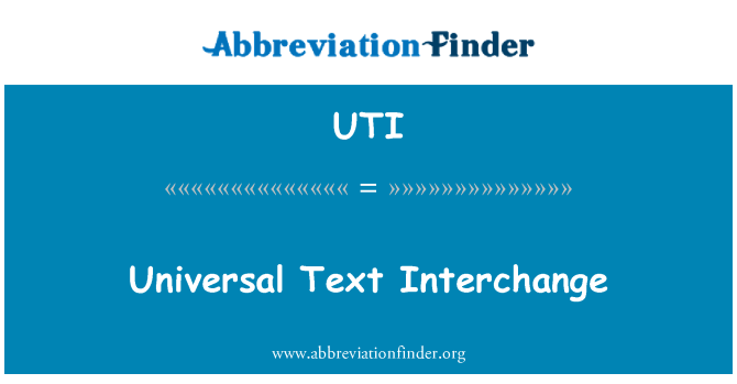 UTI: Univerzální Text Interchange
