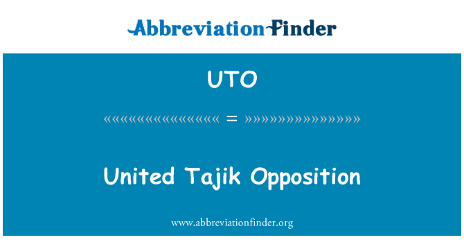 UTO: Zjednoczonej opozycji tadżycki