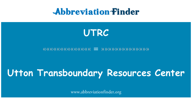 UTRC: מרכז משאבים Transboundary Utton