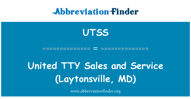 UTSS: Sjednocená TTY prodej a služby (Laytonsville, MD)