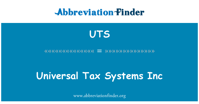 UTS: Inc systemau treth cyffredinol