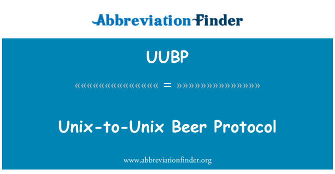 UUBP: Unix-Unix pivo protokolu