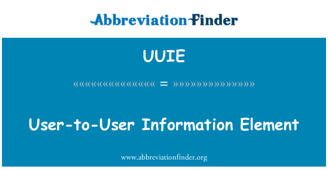 UUIE: Elemento de informação de usuário para usuário