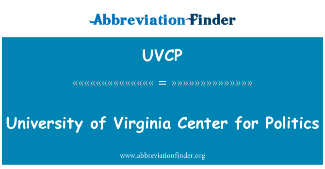 UVCP: University of Virginia Center for Politics