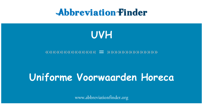 UVH: Uniforme Voorwaarden kohviku