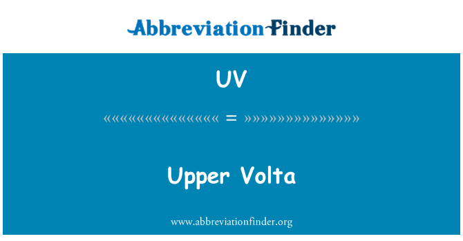 UV: Upper Volta