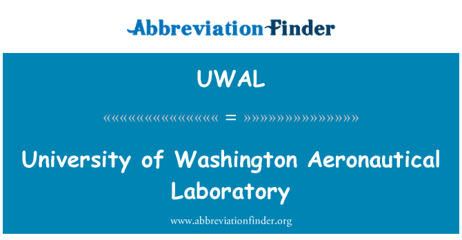 UWAL: Aeronautical Laboratory der University of Washington