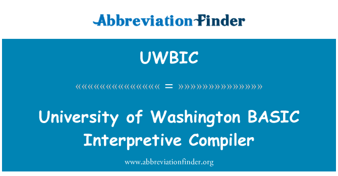 UWBIC: Universitat de Washington compilador interpretatives bàsiques