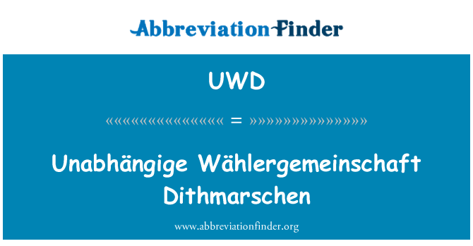 UWD: Unabhängige Wählergemeinschaft Dithmarschen