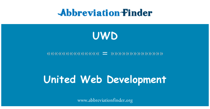 UWD: Amerikas Web izstrāde