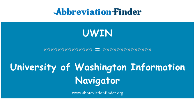 UWIN: Universitas Washington informasi Navigator