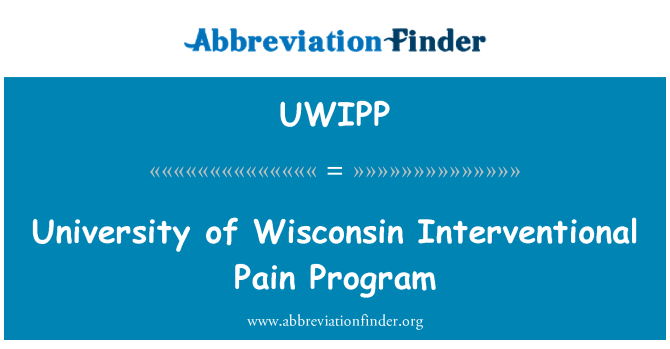 UWIPP: Πανεπιστήμιο του Wisconsin επεμβατικής πόνου πρόγραμμα
