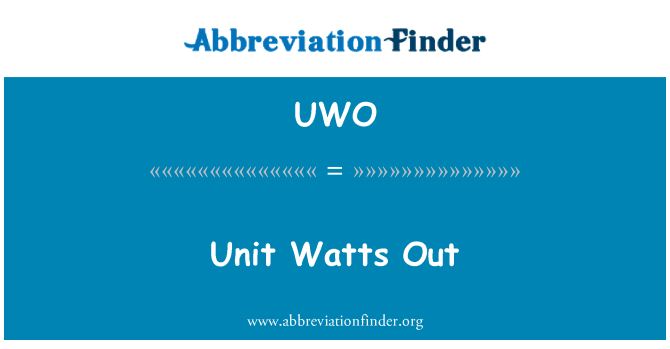 UWO: Üksuse vatti läbi