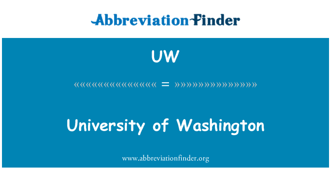 UW: Universiteit van Washington