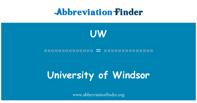 UW: Windsor의 대학