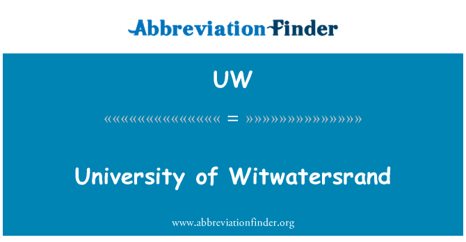UW: Università di Witwatersrand