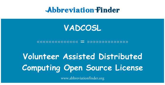VADCOSL: المتطوعين الحوسبة الموزعة ساعد رخصة مفتوحة المصدر