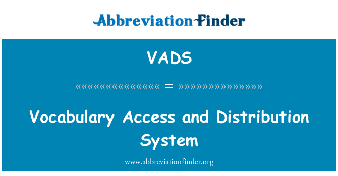 VADS: Ordforråd adgang og distributionssystem