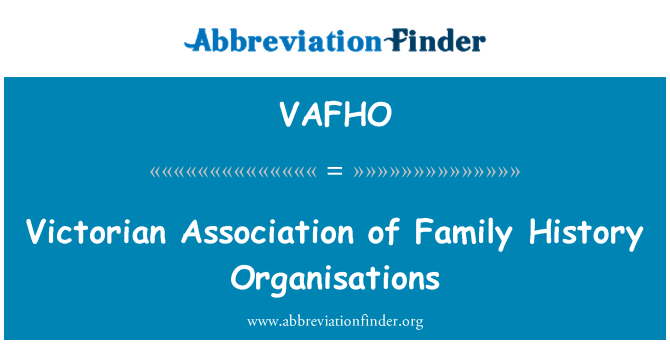 VAFHO: Zaman Victoria Persatuan sejarah keluarga organisasi