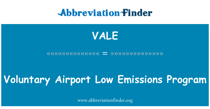 VALE: Programme de faibles émissions volontaire aéroport