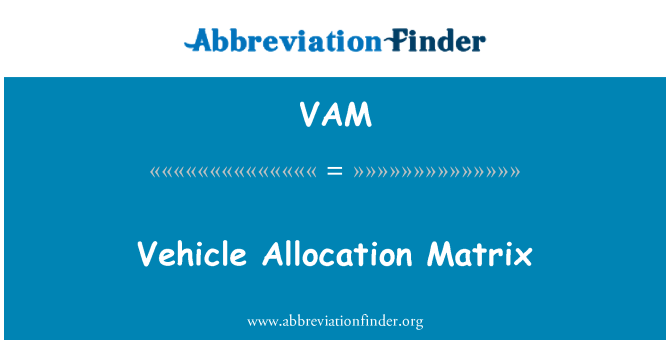 VAM: Køretøjet fordelingsmatrix