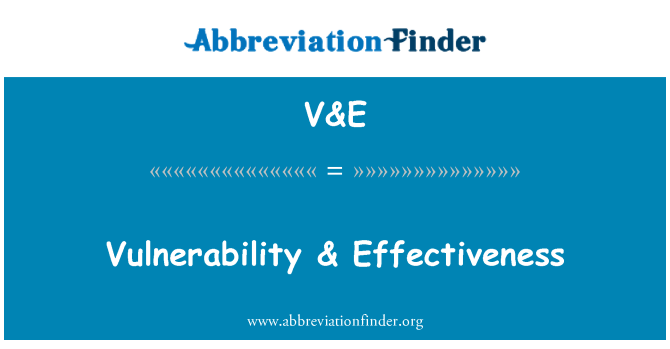 V&E: Vulnerability & Effectiveness