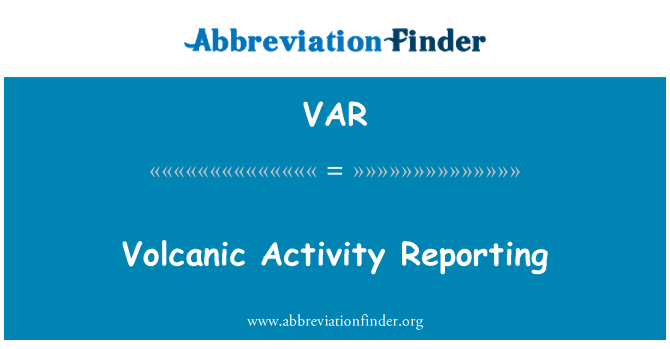 VAR: รายงานกิจกรรมภูเขาไฟ