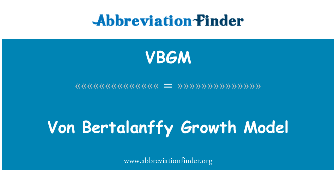 VBGM: وون برٹالانفی کے ترقی کے ماڈل