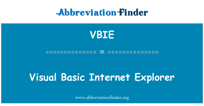 VBIE: Visual Basic-Internet-Explorer