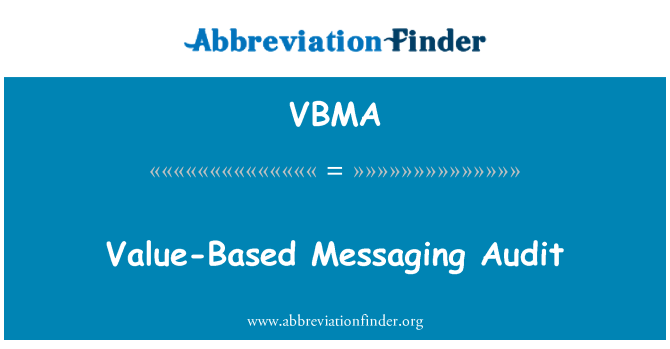 VBMA: Value-Based Messaging Audit
