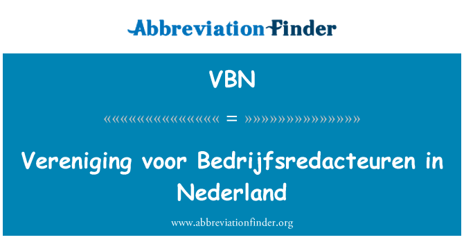 VBN: Vereniging voor Bedrijfsredacteuren-Nederland