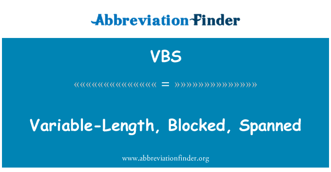 VBS: UCS, bloqués, fractionnés