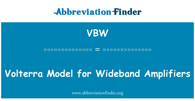 VBW: Volterra mudell għall-Wideband amplifikaturi
