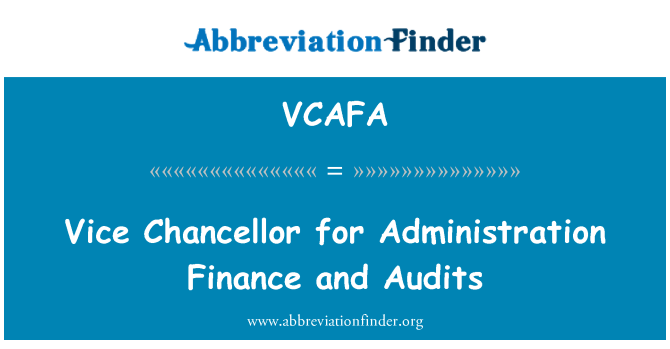 VCAFA: Vice Canceller d'Hisenda de l'administració i auditories