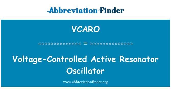 VCARO: Įtampa valdomas aktyviai rezonatorių generatorius