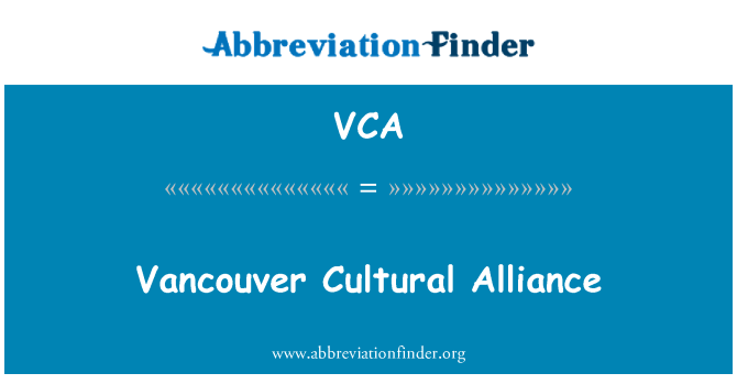 VCA: Alleanza ta ' Vancouver kulturali