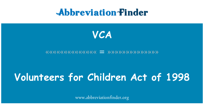 VCA: Frivillige for Children Act af 1998