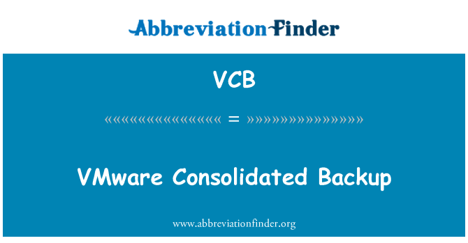 VCB: VMware geconsolideerde back-up