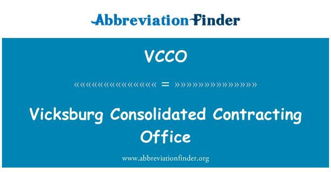 VCCO: Vicksburg consolidada oficina contratante