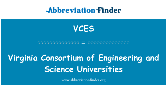 VCES: Virginia consorţiului de inginerie şi ştiinţa universităţi