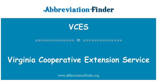 VCES: Virginia kooperative Extension Service